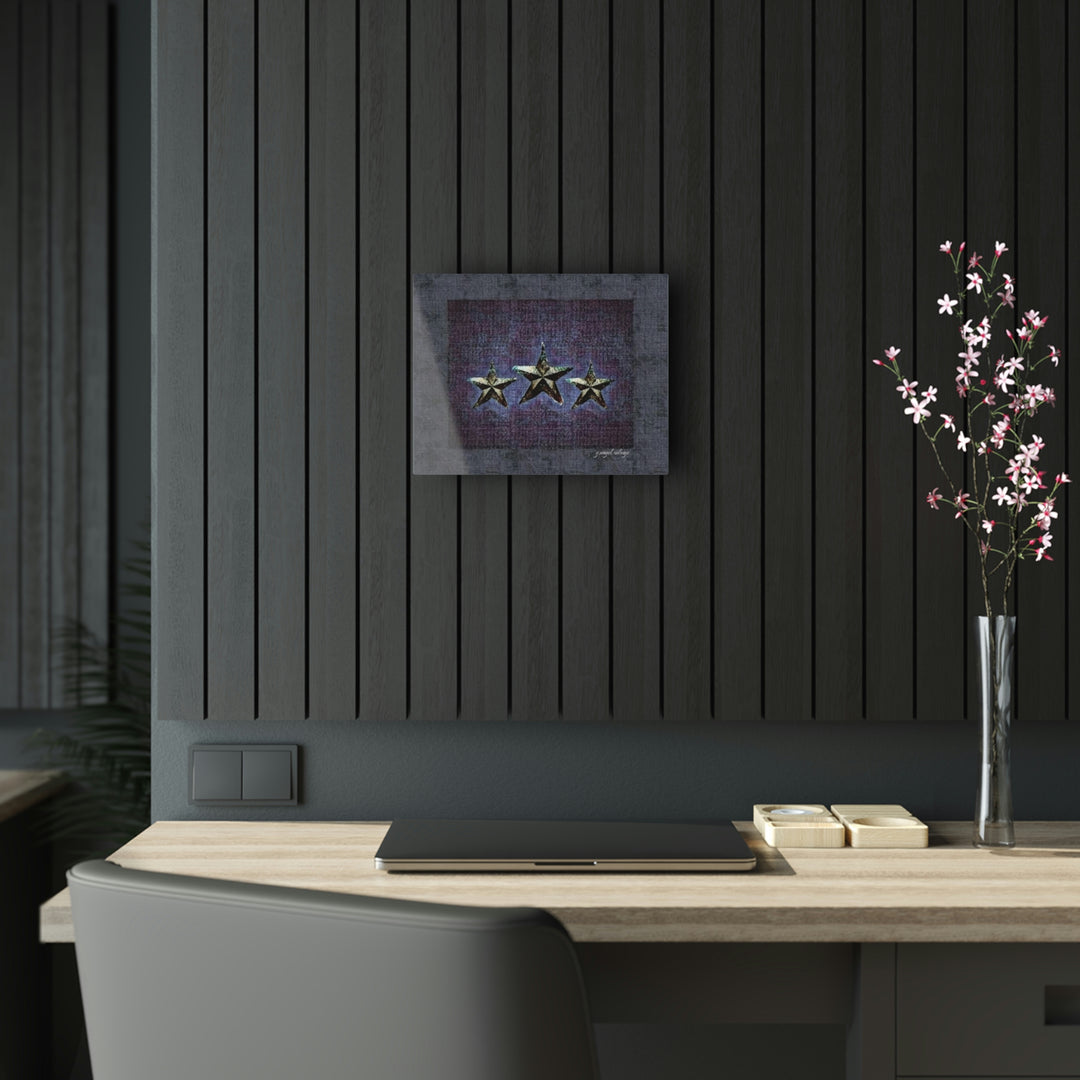 Dark Grey, Plum,And Violet Triple Star Acrylic Prints