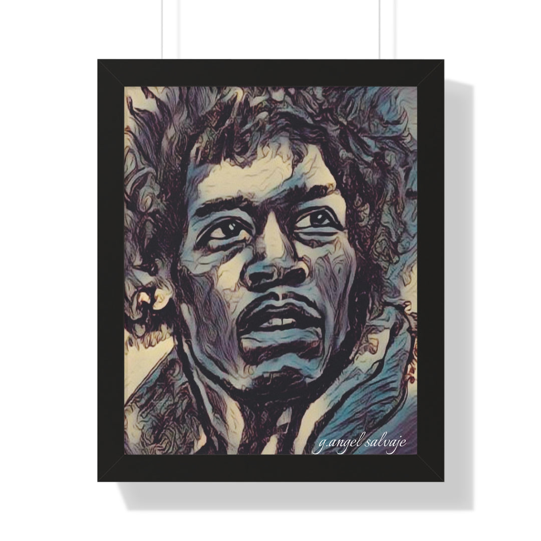 Jimi Hendrix Framed Vertical Poster