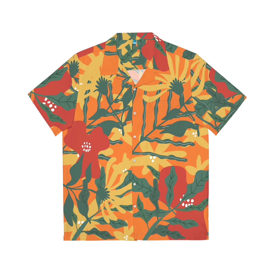 Summer Vibes Orange Men's Hawaiian Shirt (AOP)