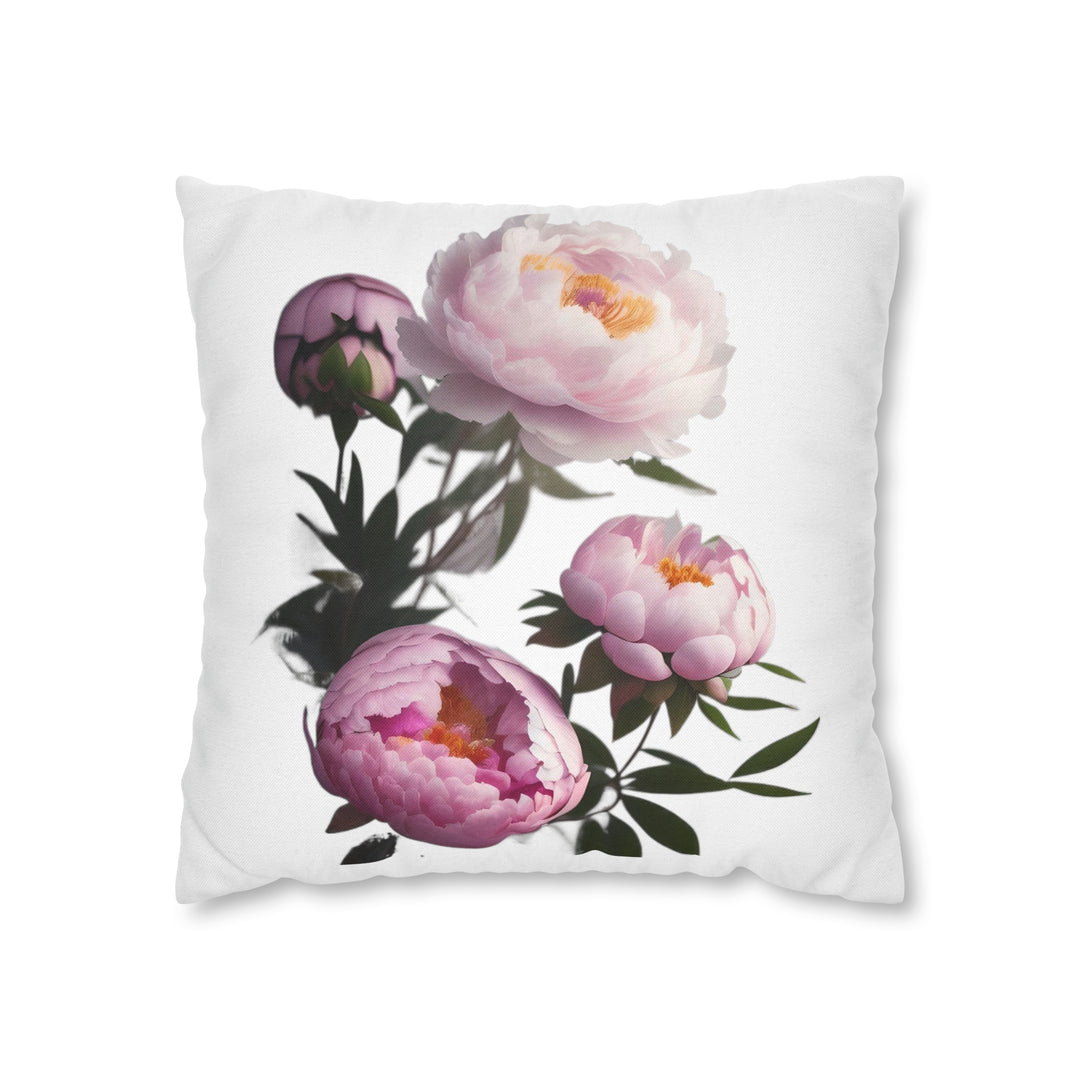 Peony Bouquet Spun Polyester Square Pillow Case