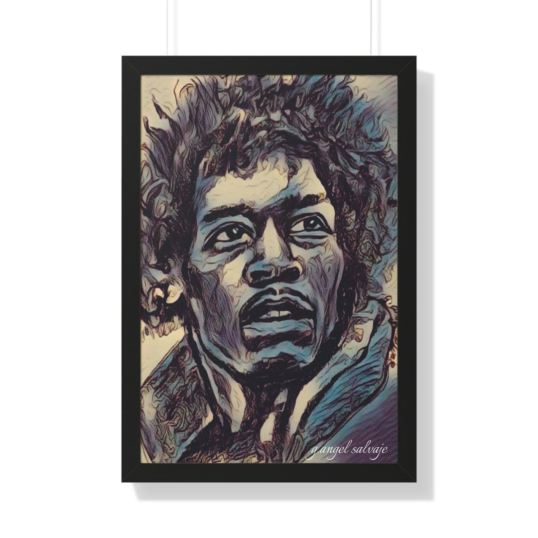 Jimi Hendrix Framed Vertical Poster