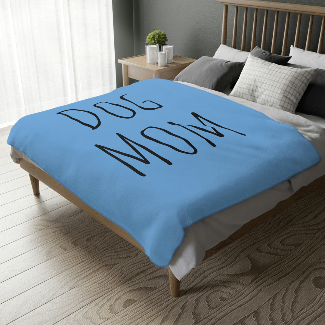 Dog Mom Velveteen Minky Blanket (Two-sided print)