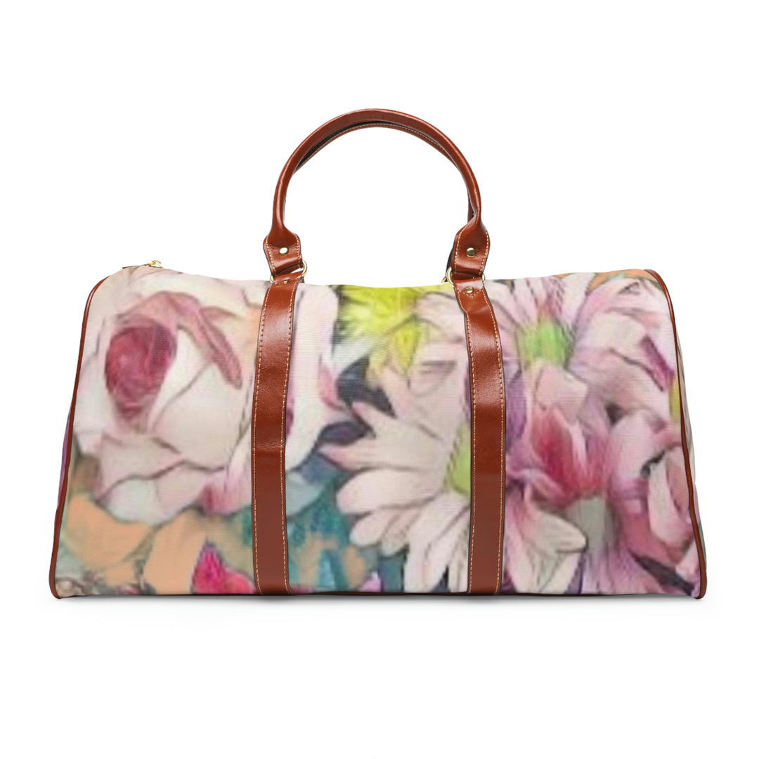 Floral/ Coral Background Waterproof Travel Bag