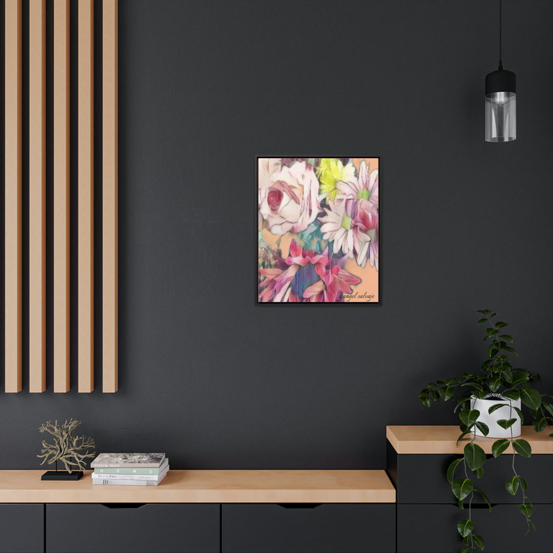 Floral/ coral background Gallery Canvas Wraps, Vertical Frame