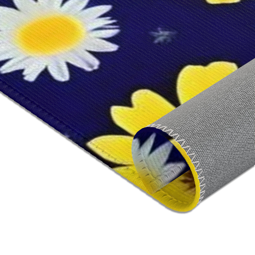 Daisies on Navy Area Rugs