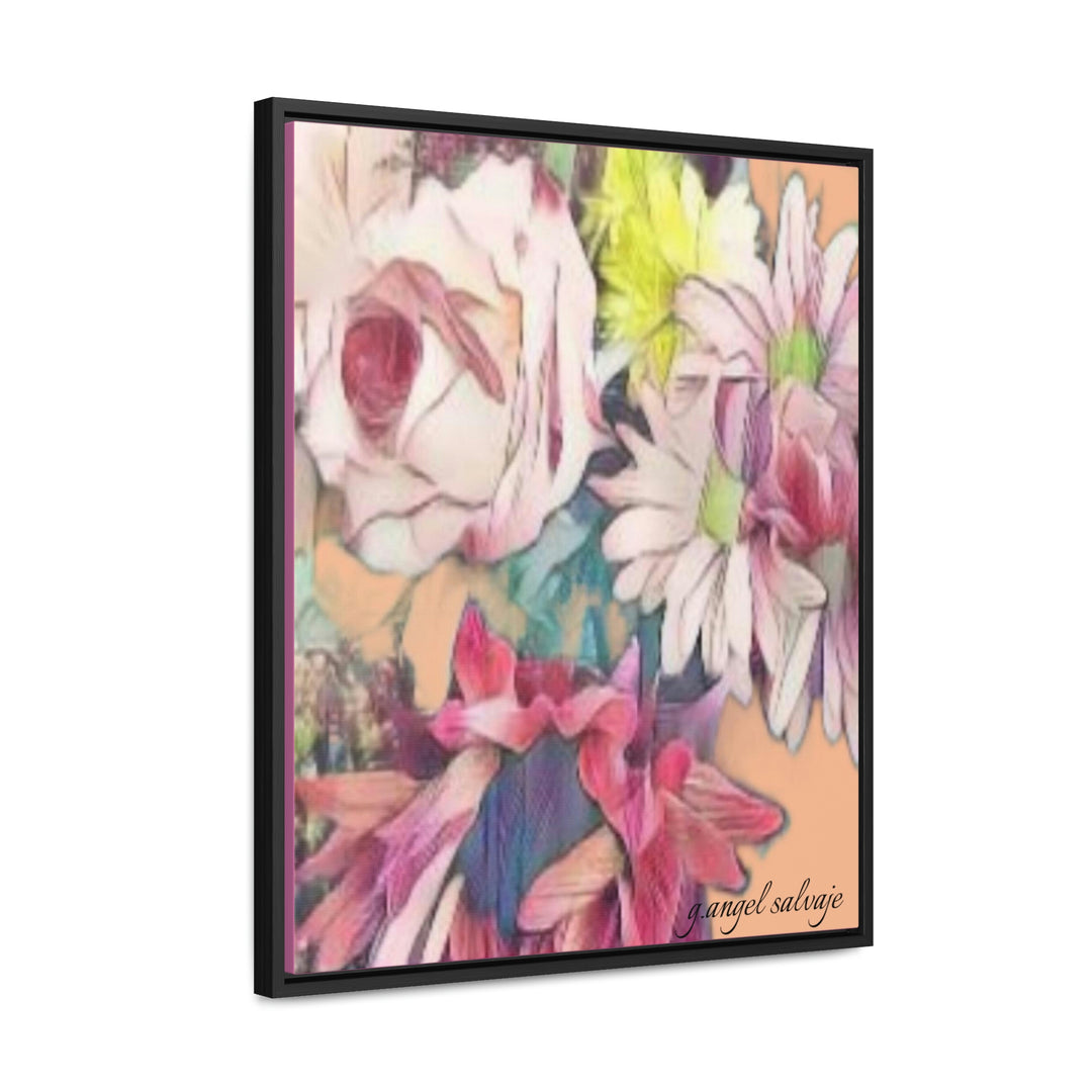 Floral/ coral background Gallery Canvas Wraps, Vertical Frame
