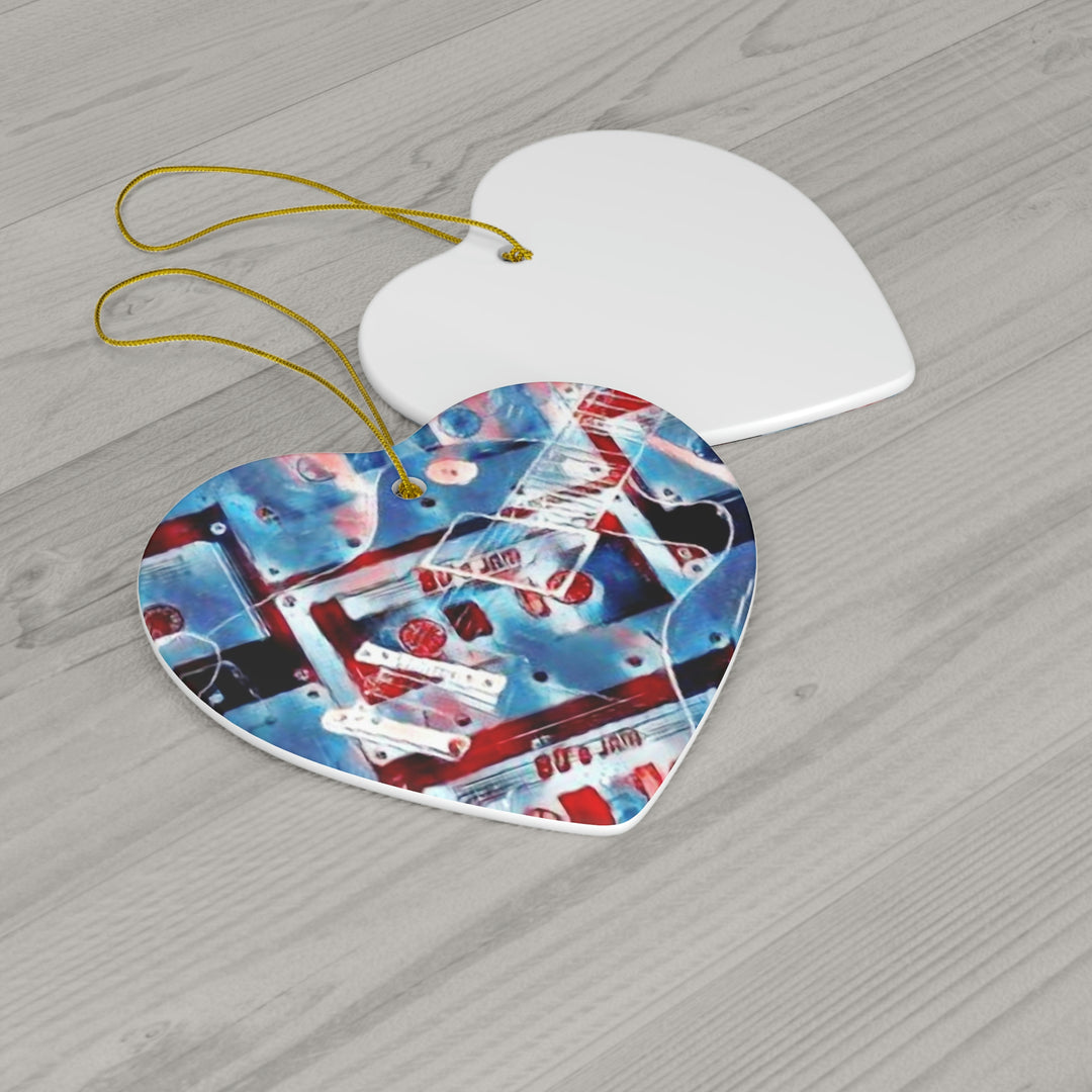 Guitar & cassettes Ceramic Ornament, 4 Shapes
