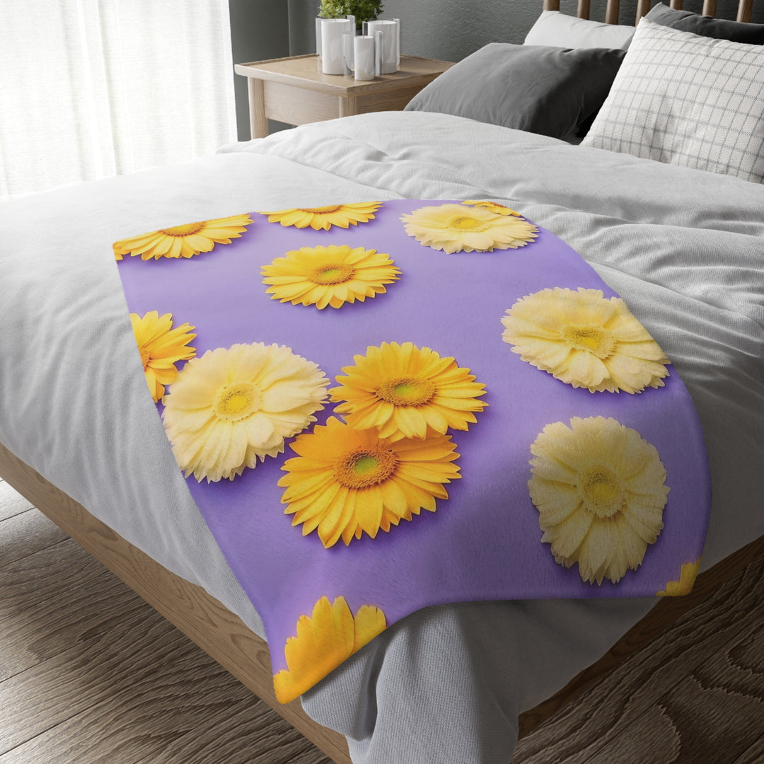Flower Power style 4 Velveteen Minky Blanket (Two-sided print)