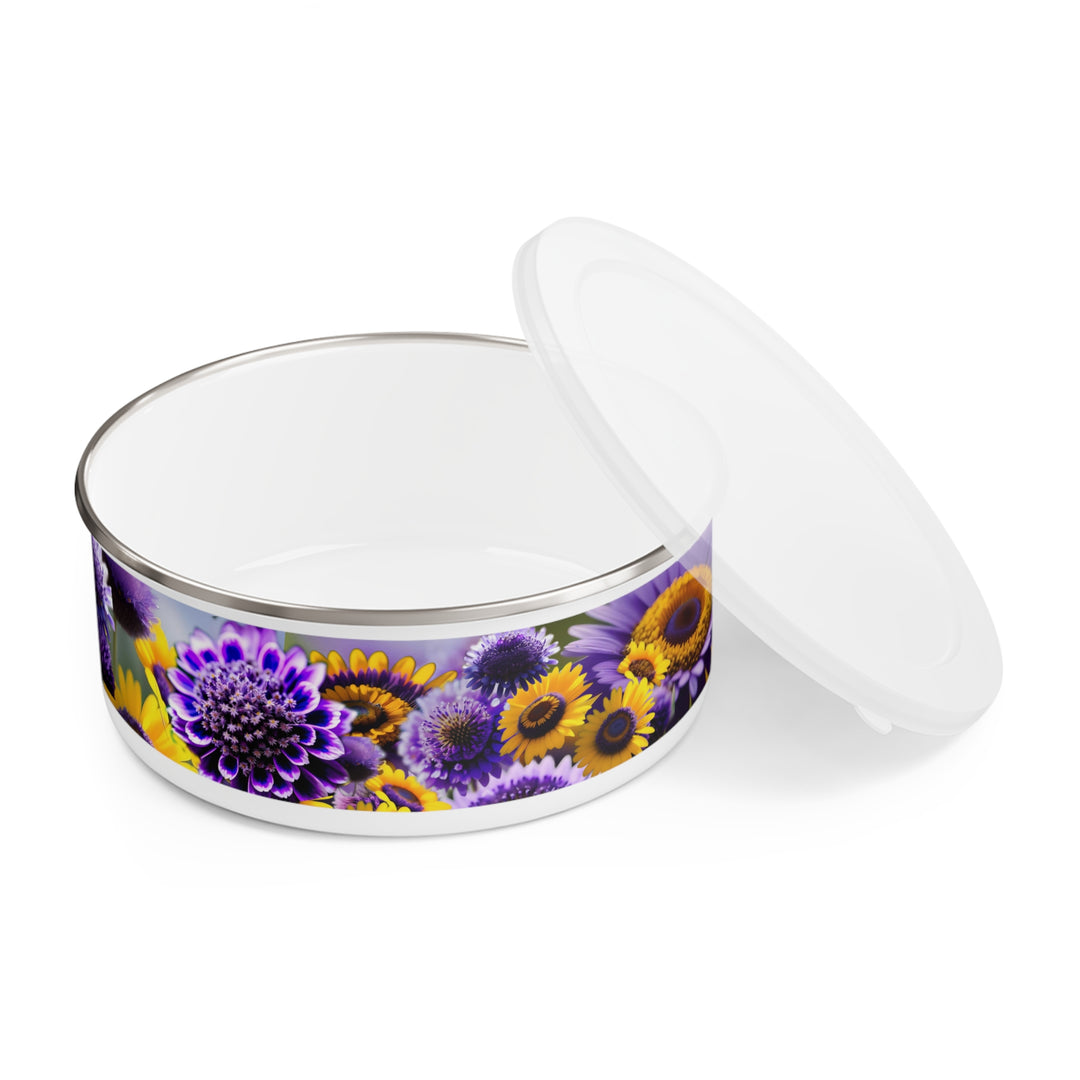Purple and Yellow Fleury Enamel Bowl