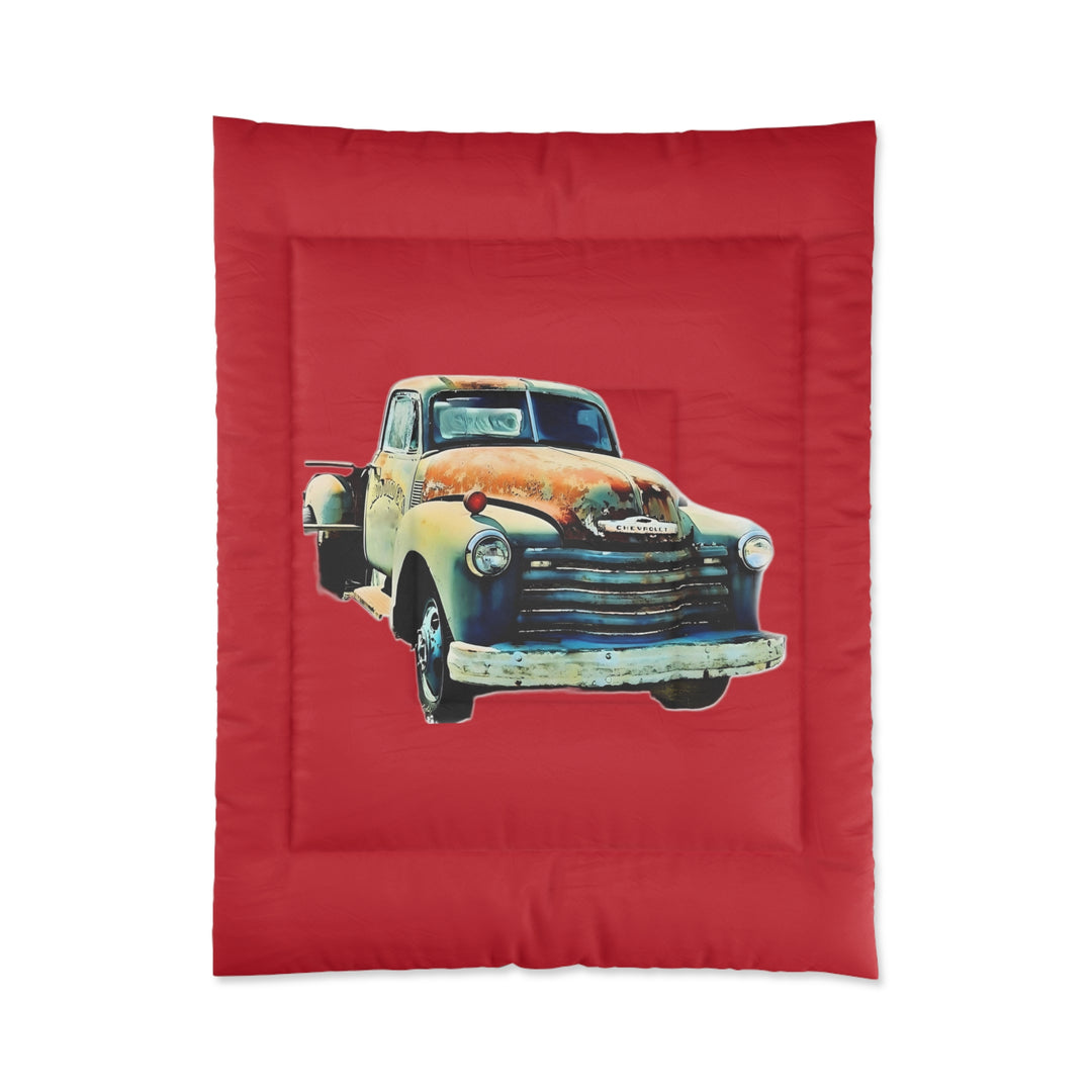 1953 Antique Truck Original Design,  Red Comforter
