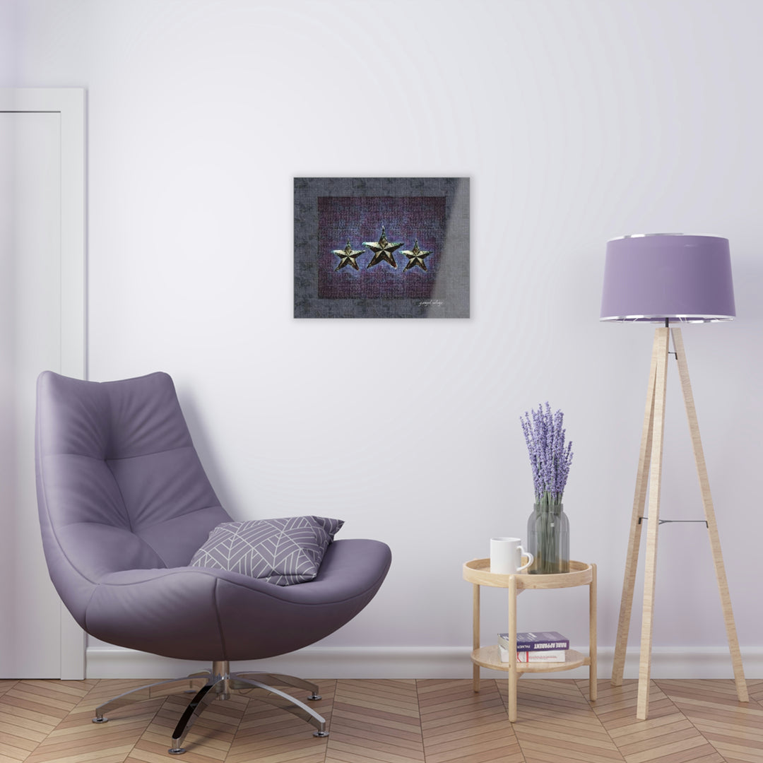 Dark Grey, Plum,And Violet Triple Star Acrylic Prints