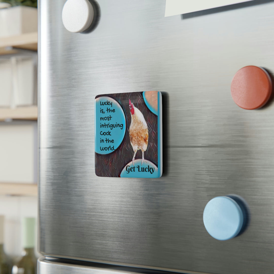 Get Lucky Porcelain Magnet, Square