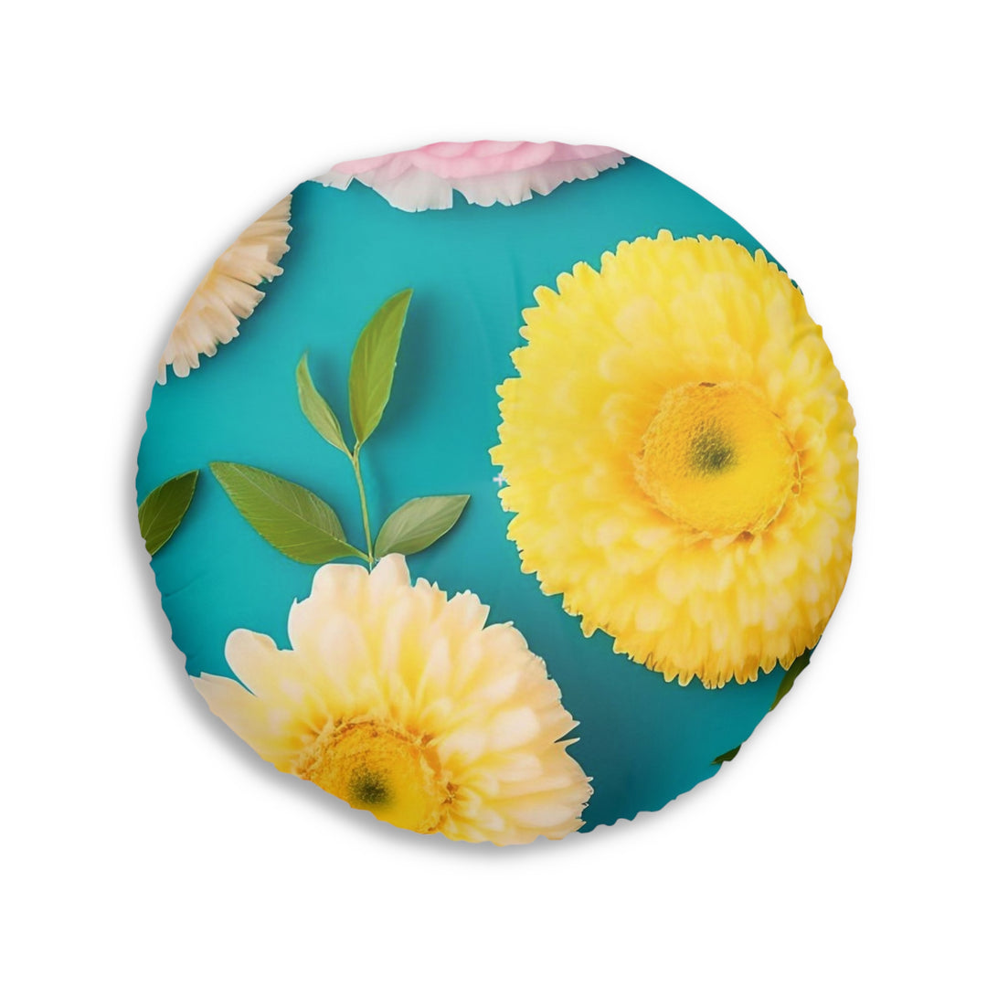 Flower Power style 2  Tufted Floor Pillow, Round