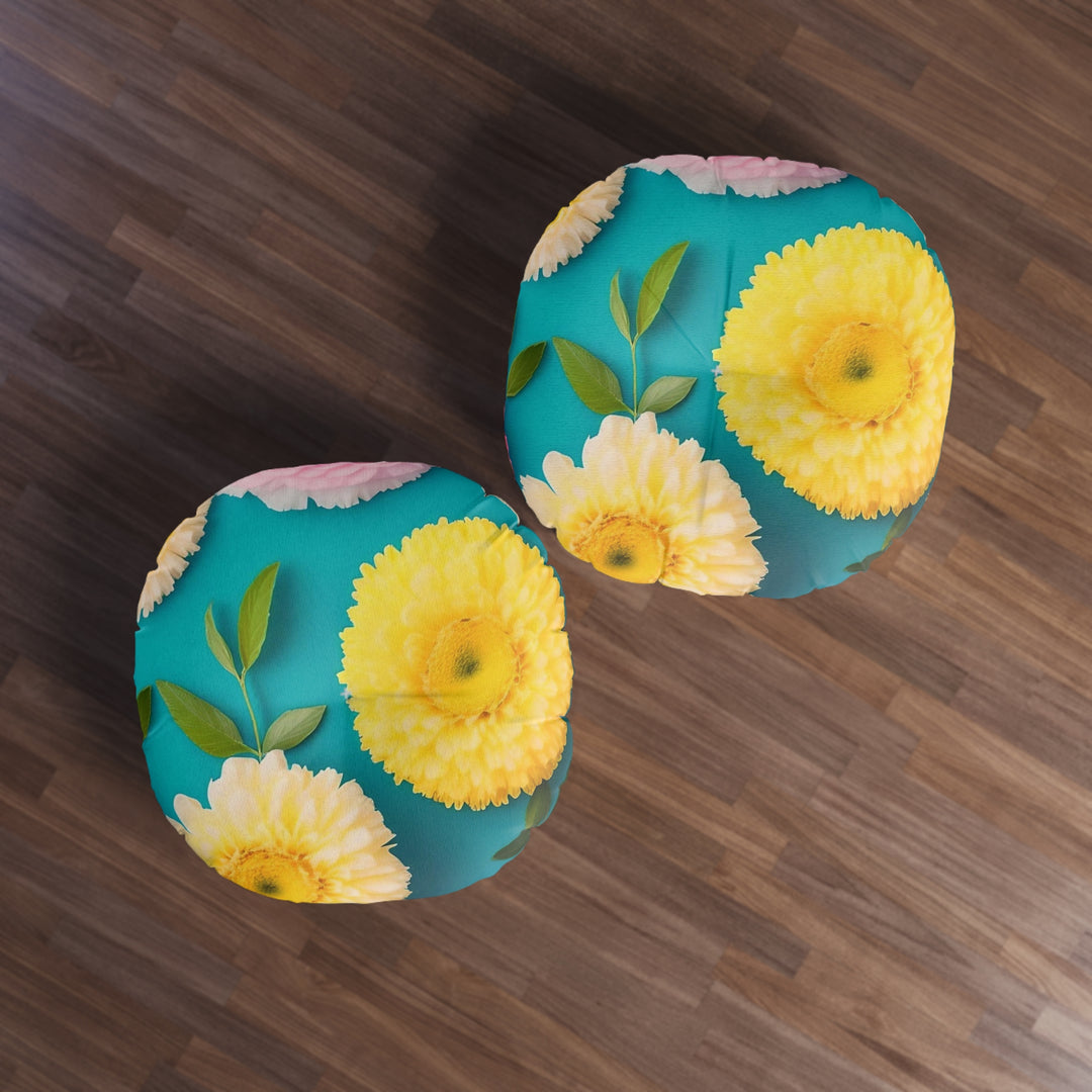 Flower Power style 2  Tufted Floor Pillow, Round
