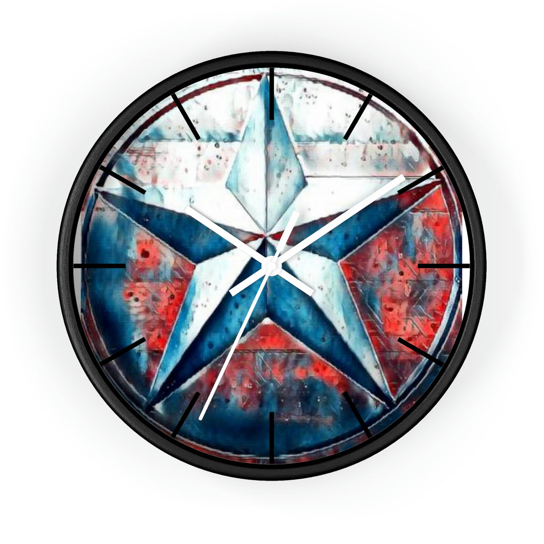 Texas star Red, White & Blue Splash Wall Clock