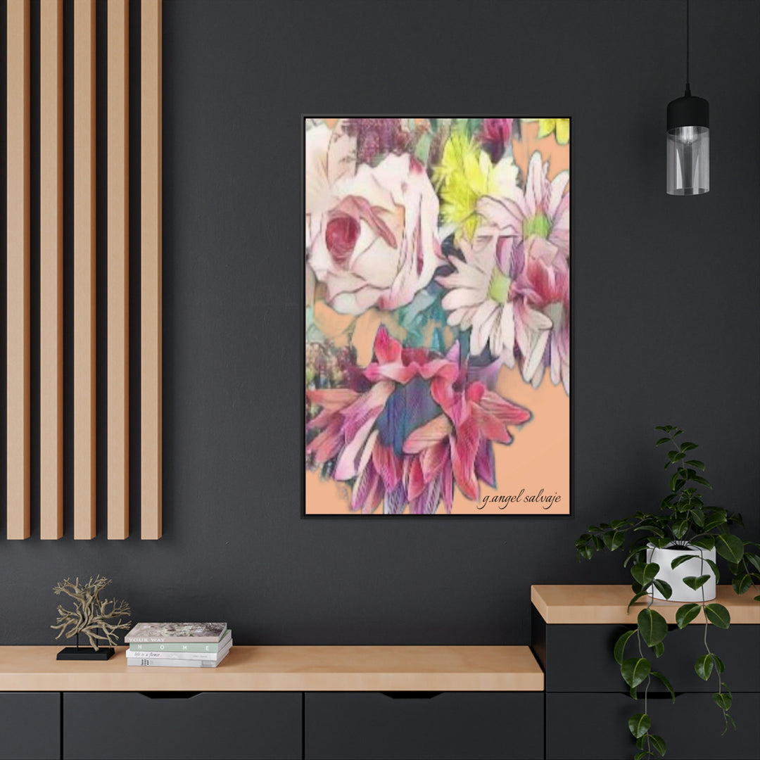 Floral/ coral background Gallery Canvas Wraps, Vertical Frame