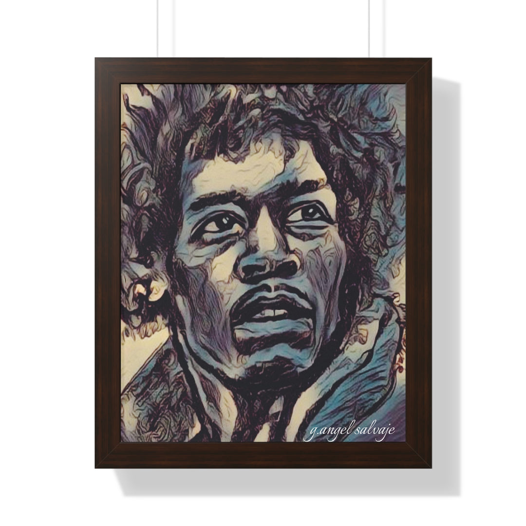 Jimi Hendrix Framed Vertical Poster