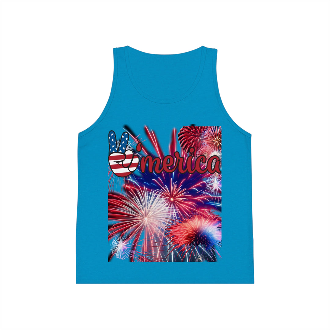 Peace and Fireworks Kid's Jersey Tank Top