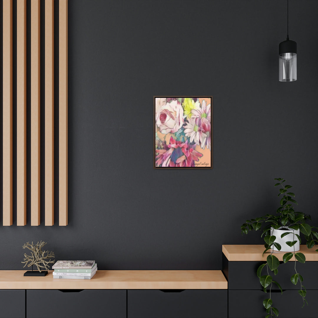 Floral/ coral background Gallery Canvas Wraps, Vertical Frame