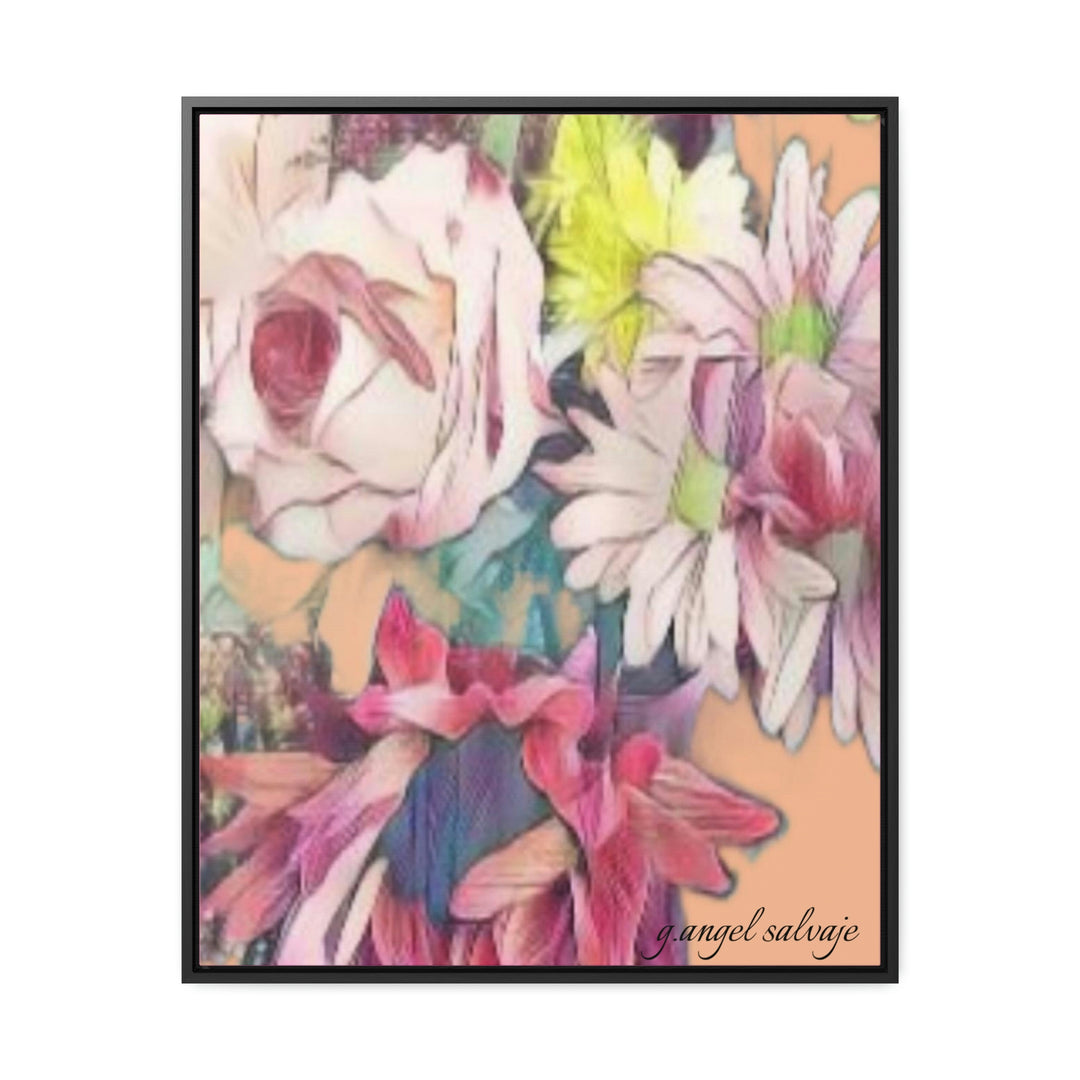 Floral/ coral background Gallery Canvas Wraps, Vertical Frame