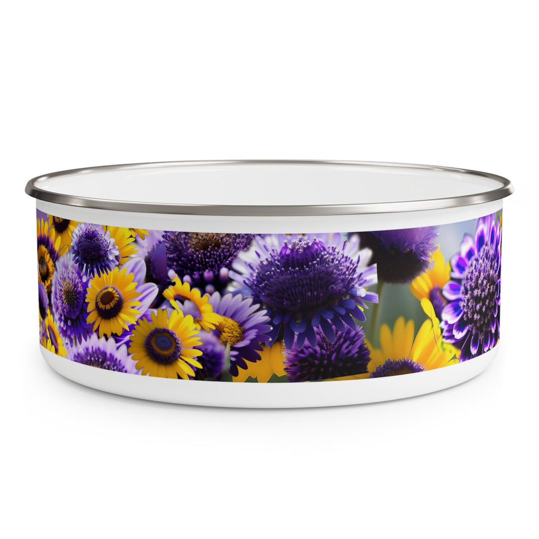 Purple and Yellow Fleury Enamel Bowl