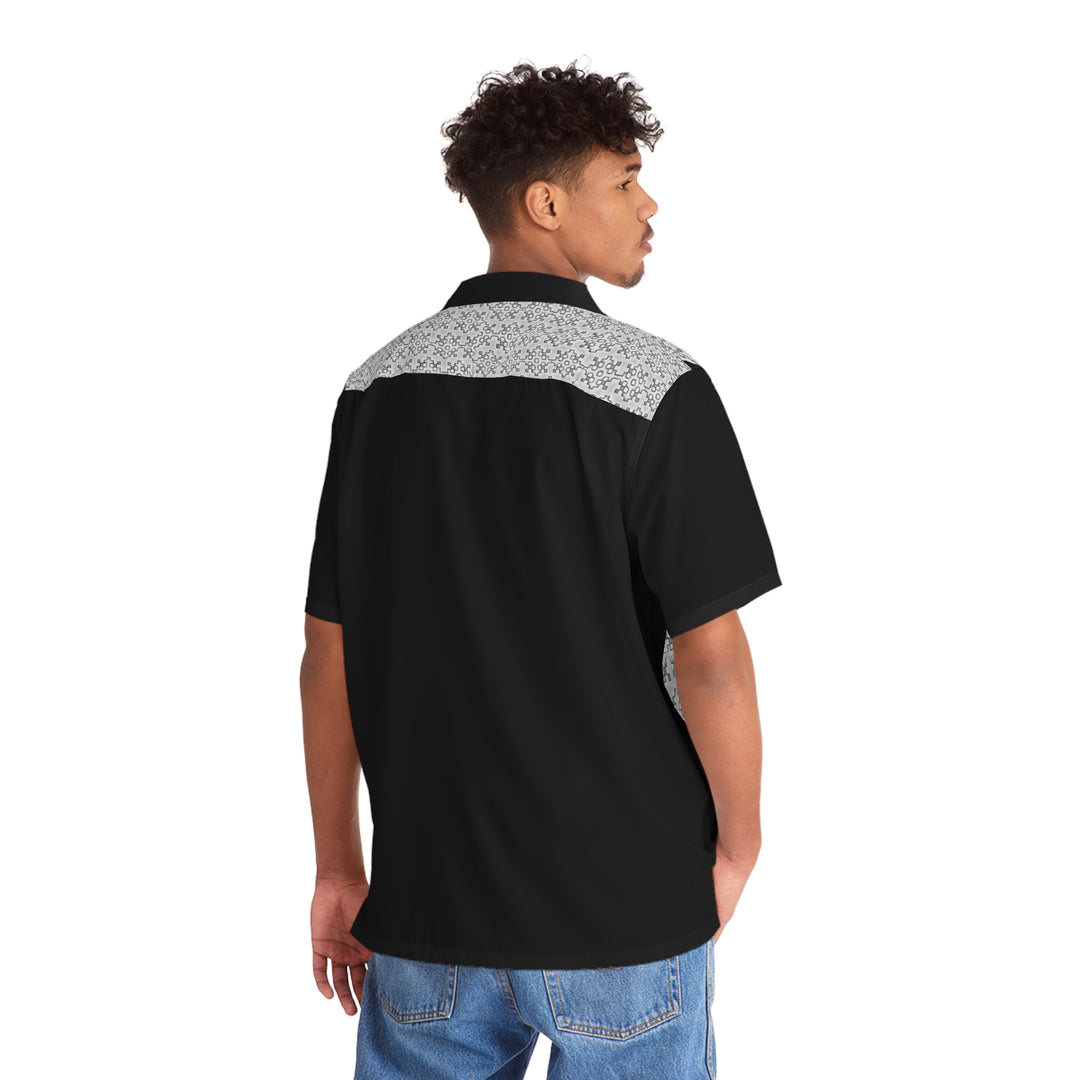 Grey graphic Men's Hawaiian Shirt (AOP)