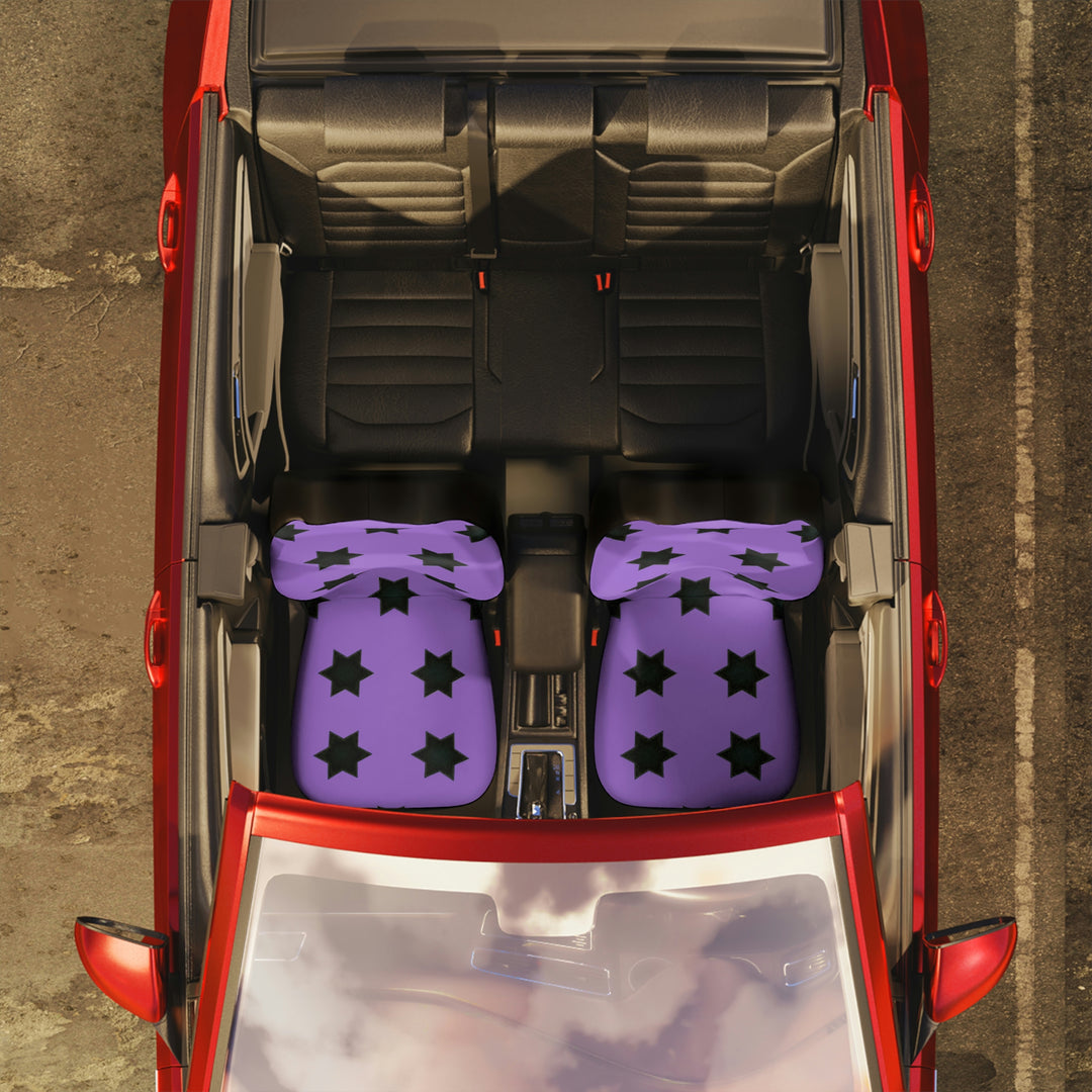 Kiss inspired black stars on purple Car Seat Covers