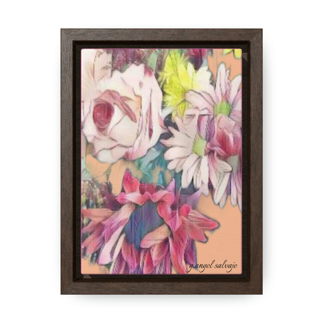 Floral/ coral background Gallery Canvas Wraps, Vertical Frame