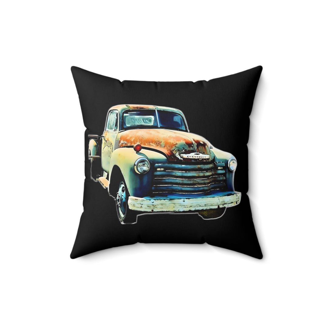 1953 Antique Truck Black Faux Suede Square Pillow