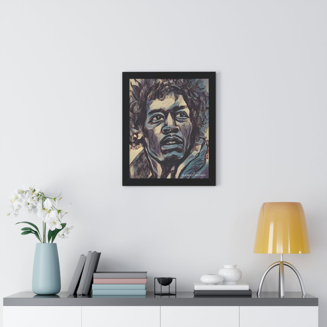 Jimi Hendrix Framed Vertical Poster