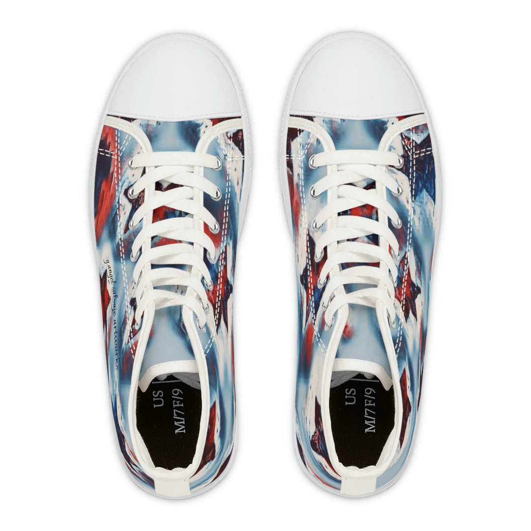 Blue with Stars Women's High Top Sneakers
