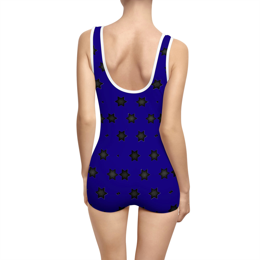 Black stars Women's Vintage Swimsuit (AOP)