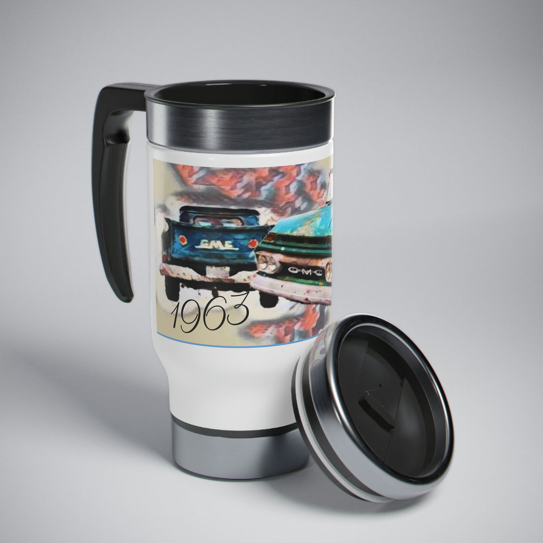 1963 GMC Stainless Steel Travel Mug with Handle, 14oz