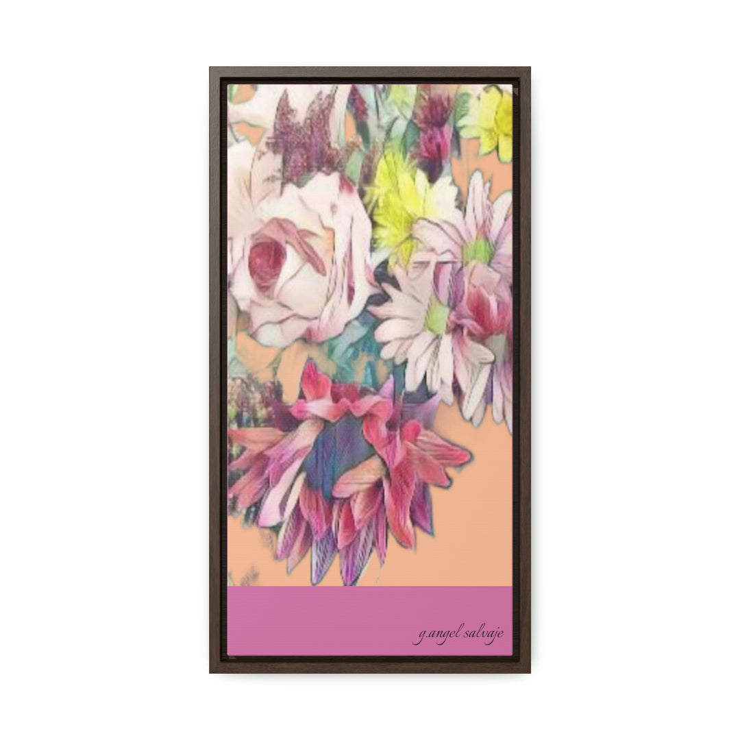 Floral/ coral background Gallery Canvas Wraps, Vertical Frame
