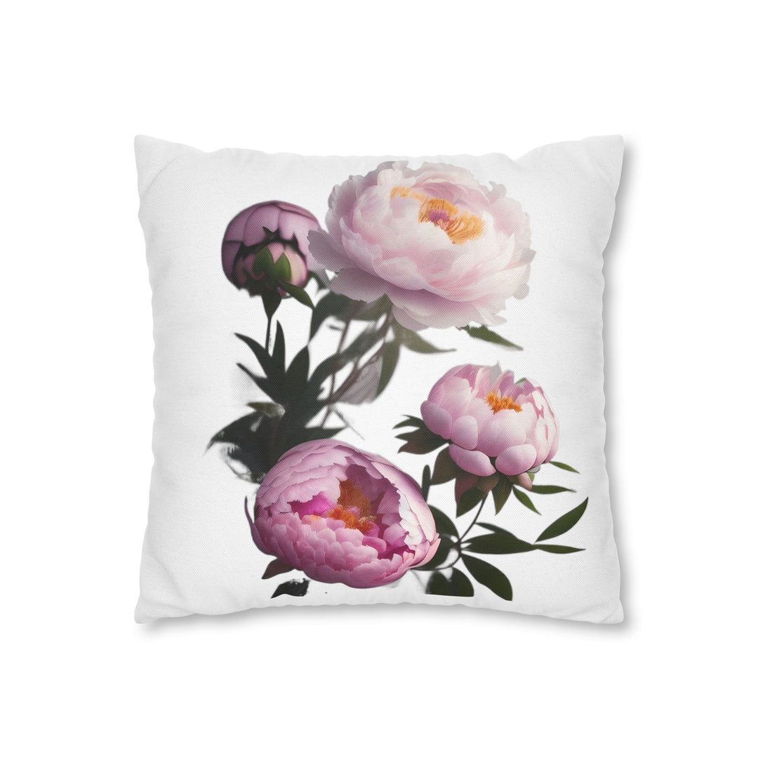 Peony Bouquet Spun Polyester Square Pillow Case