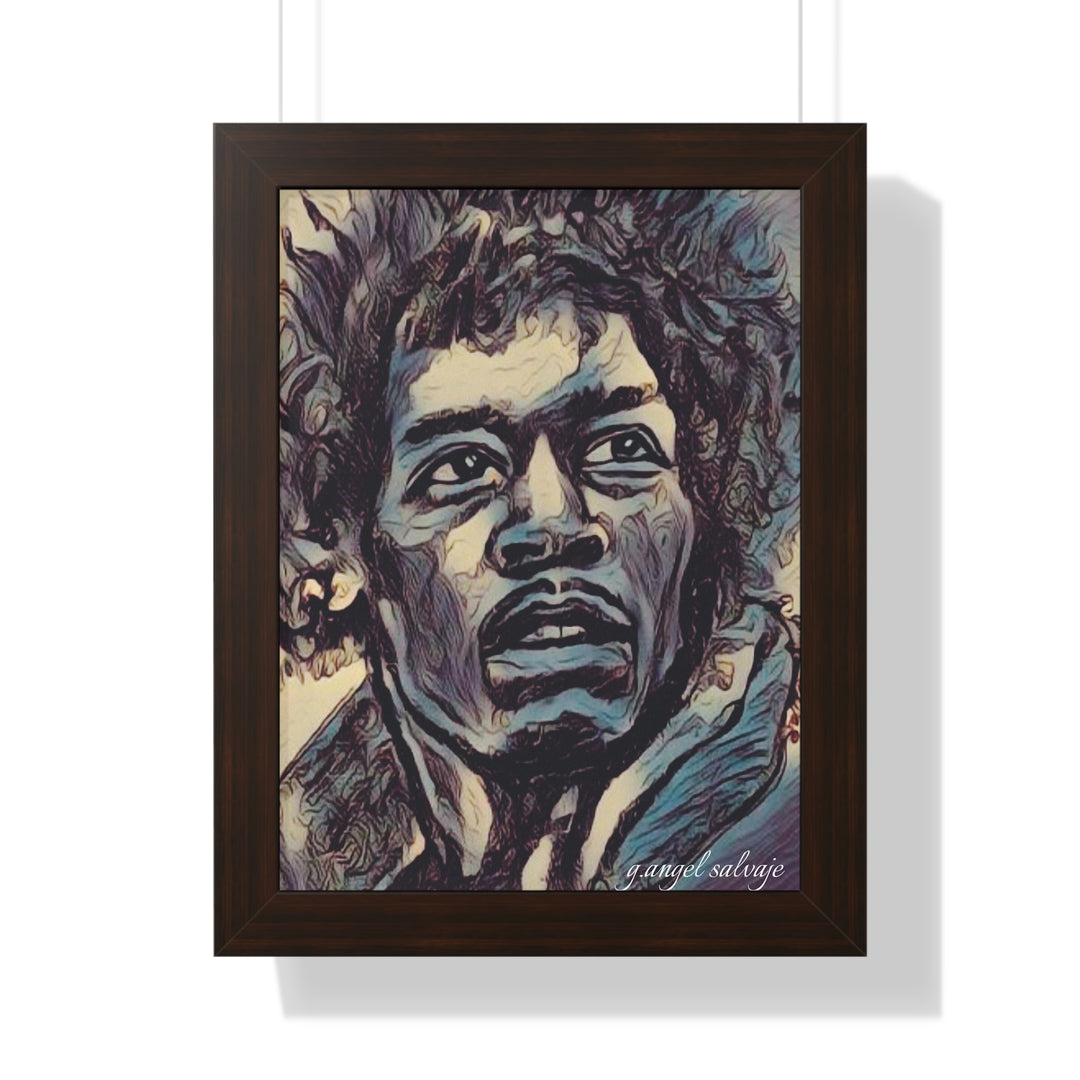 Jimi Hendrix Framed Vertical Poster