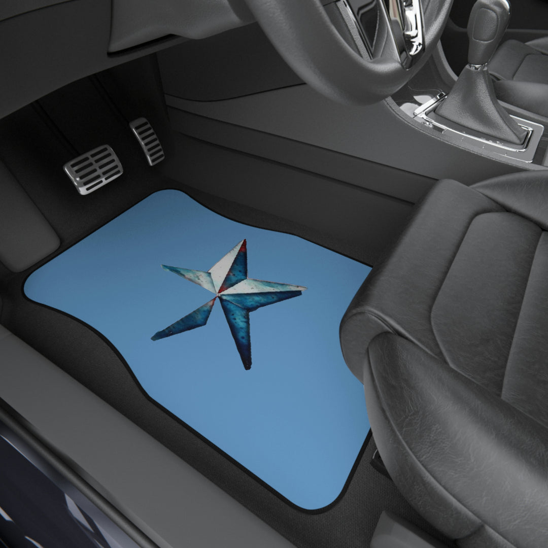 Lone Star on light Blue Car Mats (2x Front)