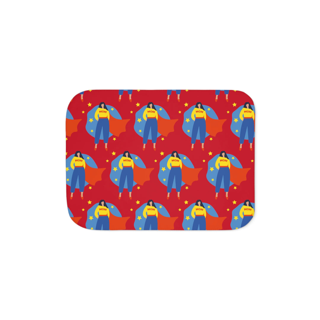 Super Hero Mom, landscape Sherpa Blanket, Two Colors