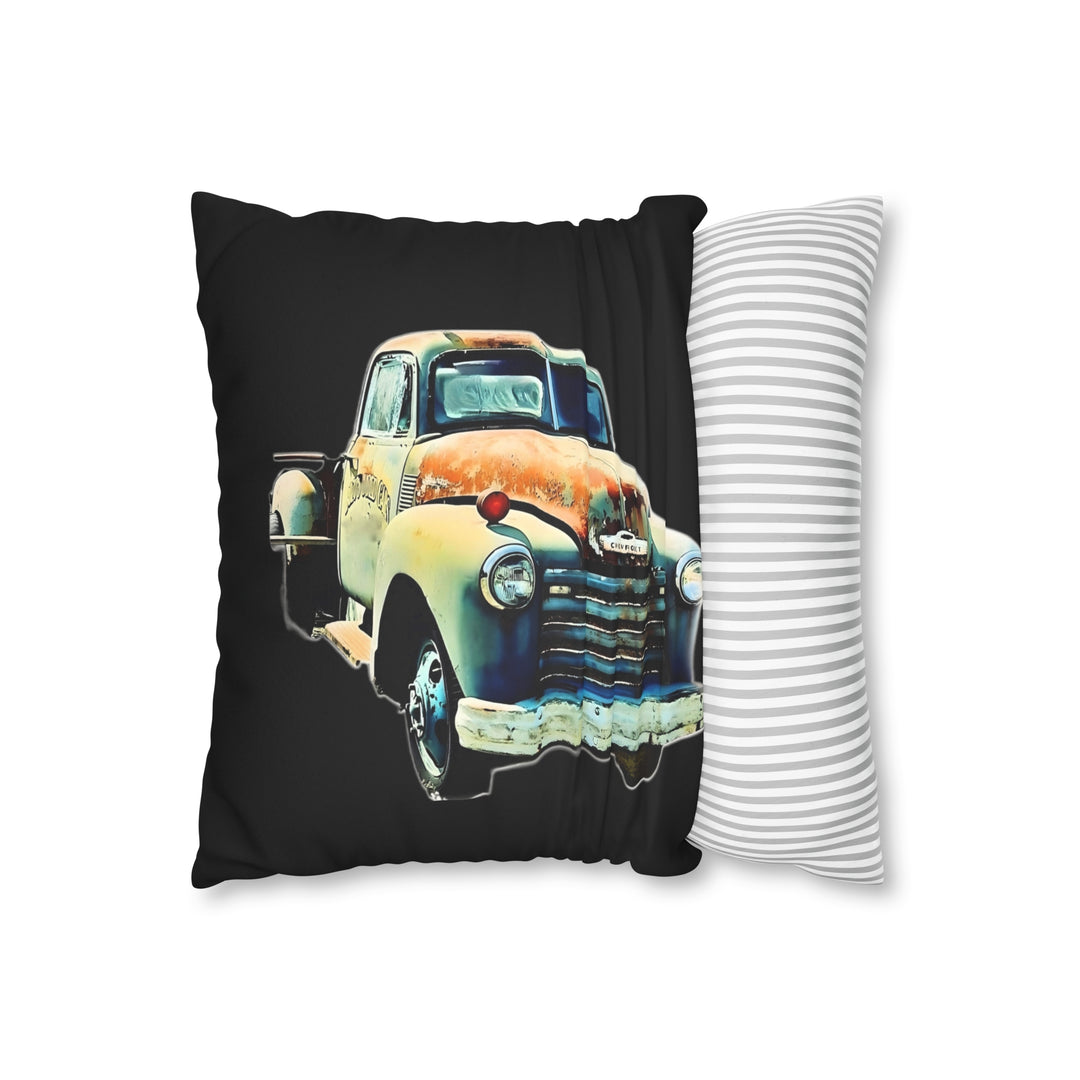 1953 Antique Truck , Black Faux Suede Square Pillow Case