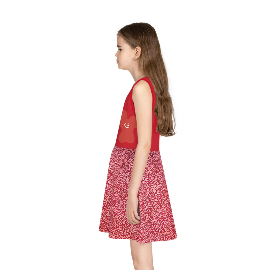 Princess in Red Girls' Sleeveless Sundress (AOP)