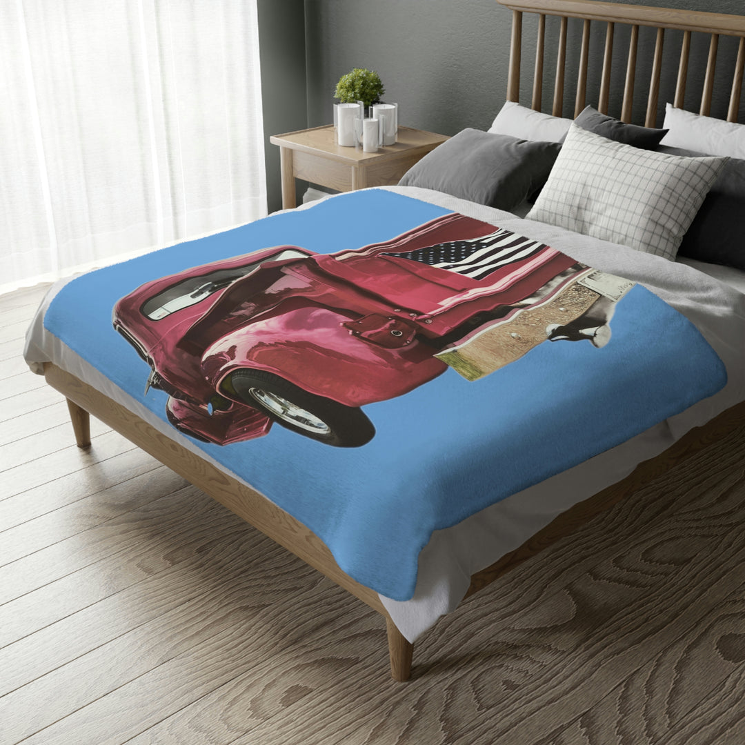 1956 Fat Bottom Ford Velveteen Minky Blanket (Two-sided print)