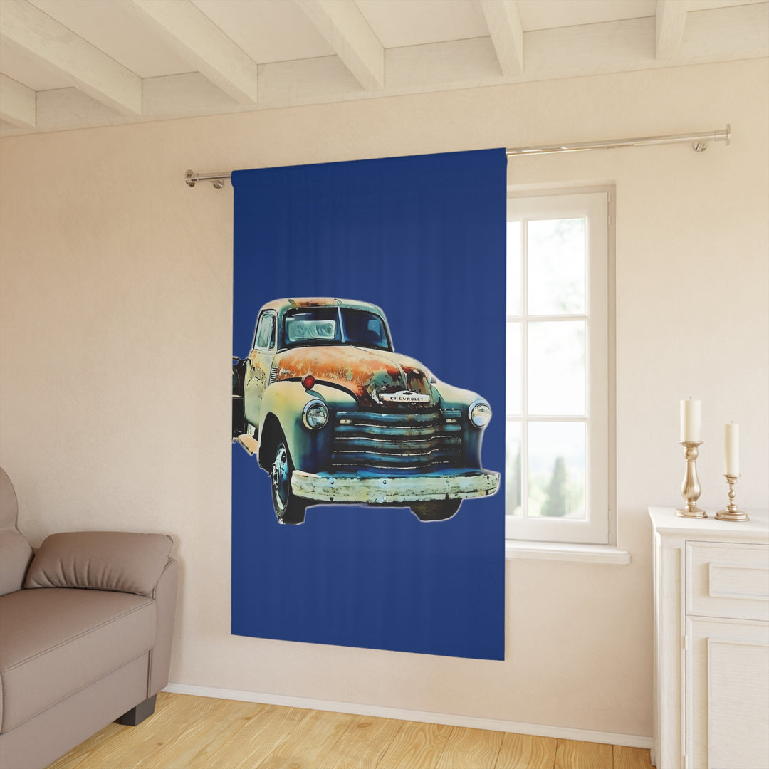 1953 Antique Truck , Blue , Blackout Window Curtains (1 Piece)