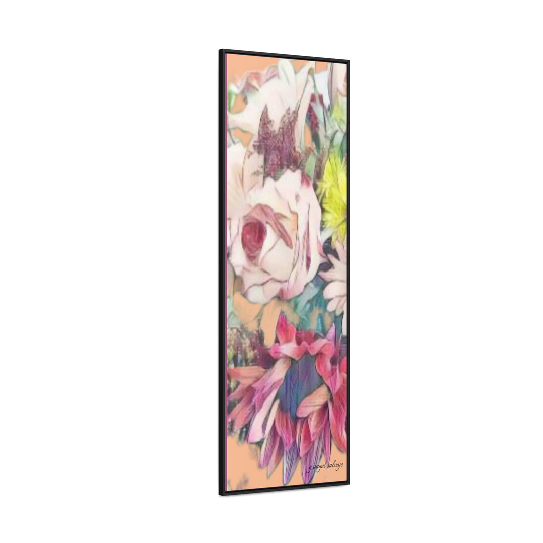 Floral/ coral background Gallery Canvas Wraps, Vertical Frame