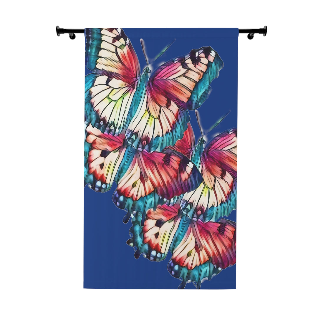 Butterflies on Blue  Blackout Window Curtains (1 Piece)