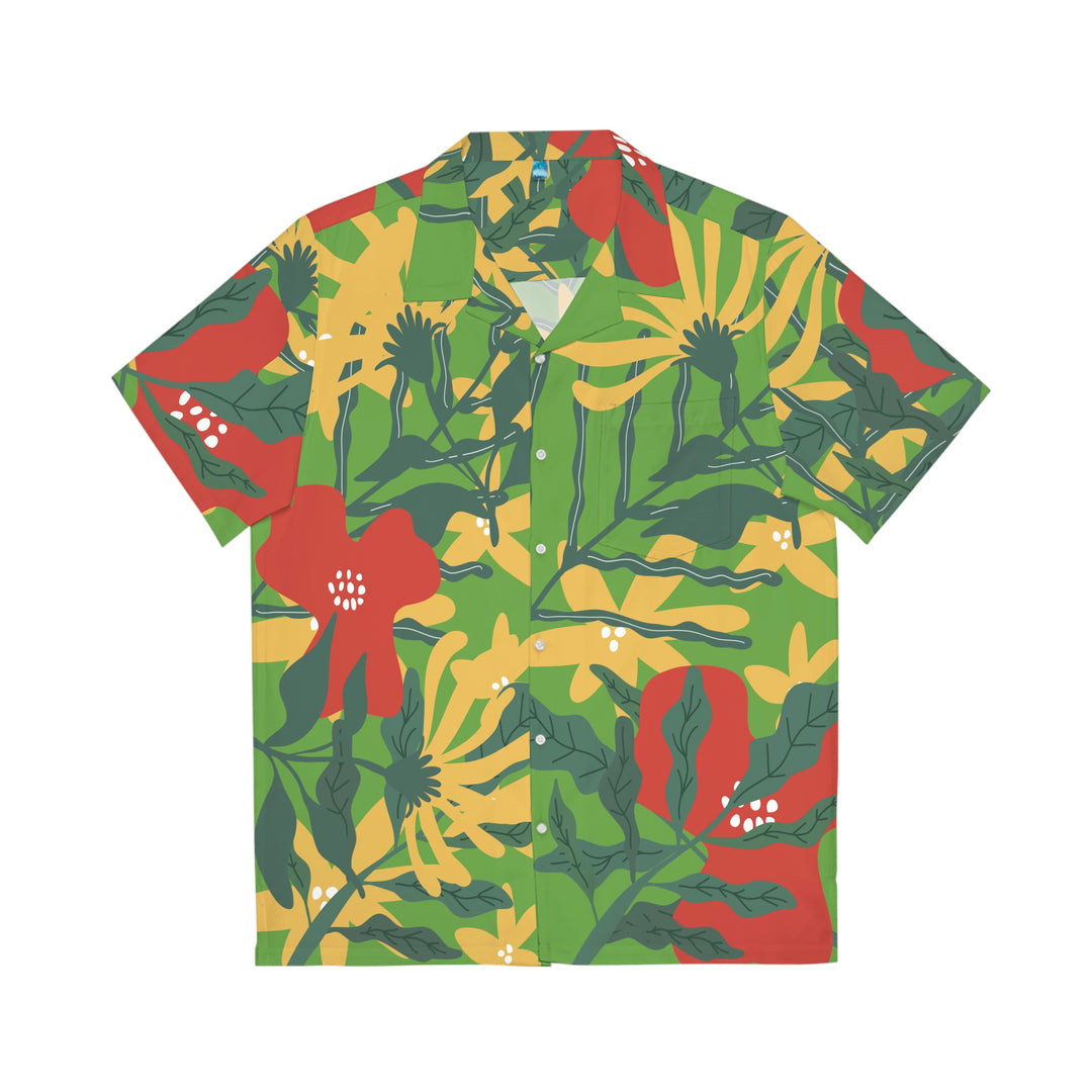 Summer Vibes Light Green  Men's Hawaiian Shirt (AOP)