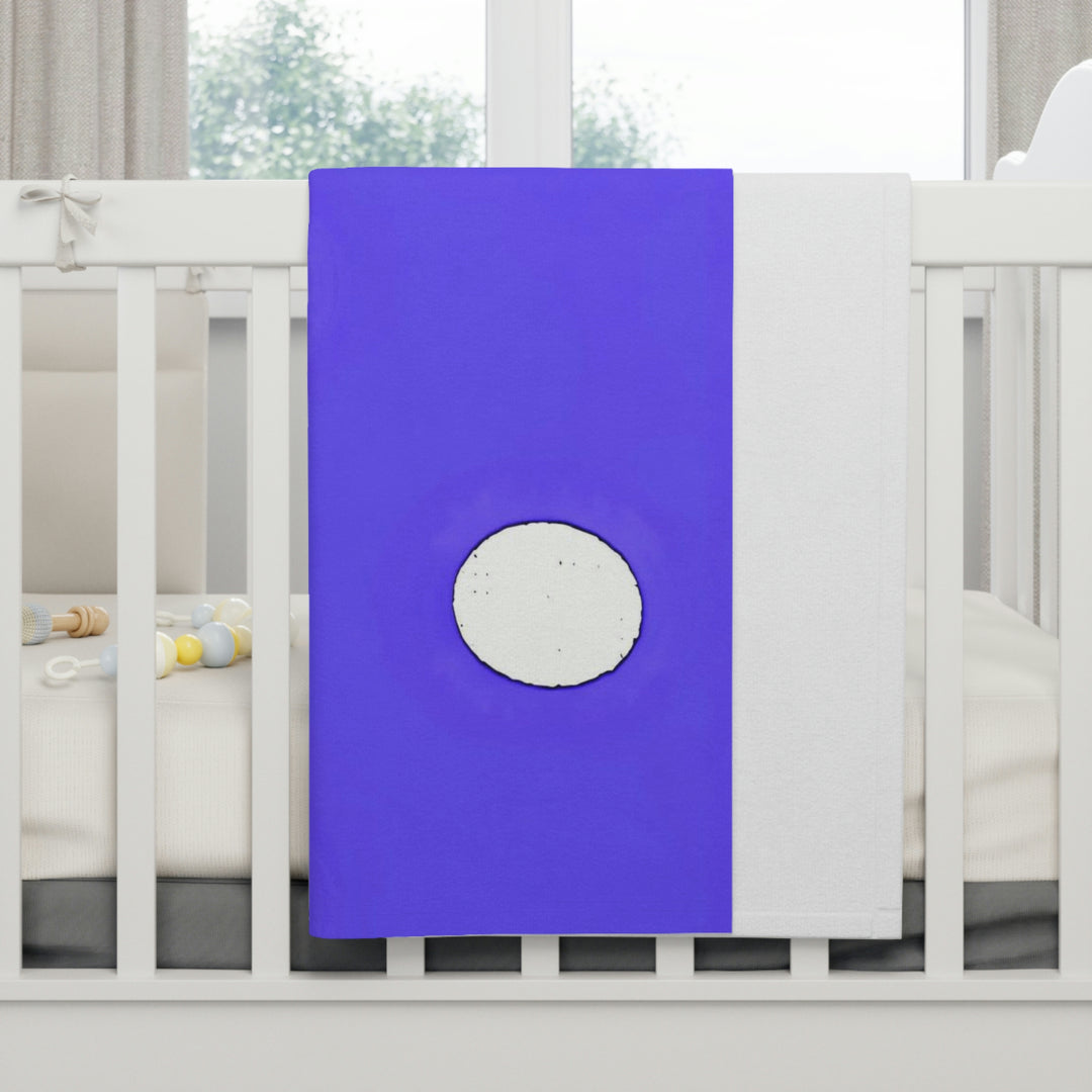 Purple eith white poky dotz Soft Fleece Baby Blanket