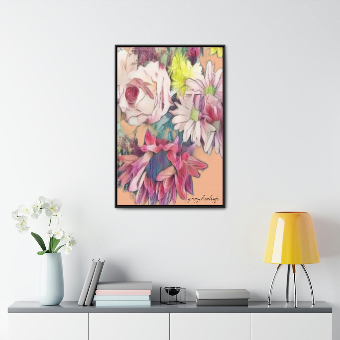 Floral/ coral background Gallery Canvas Wraps, Vertical Frame