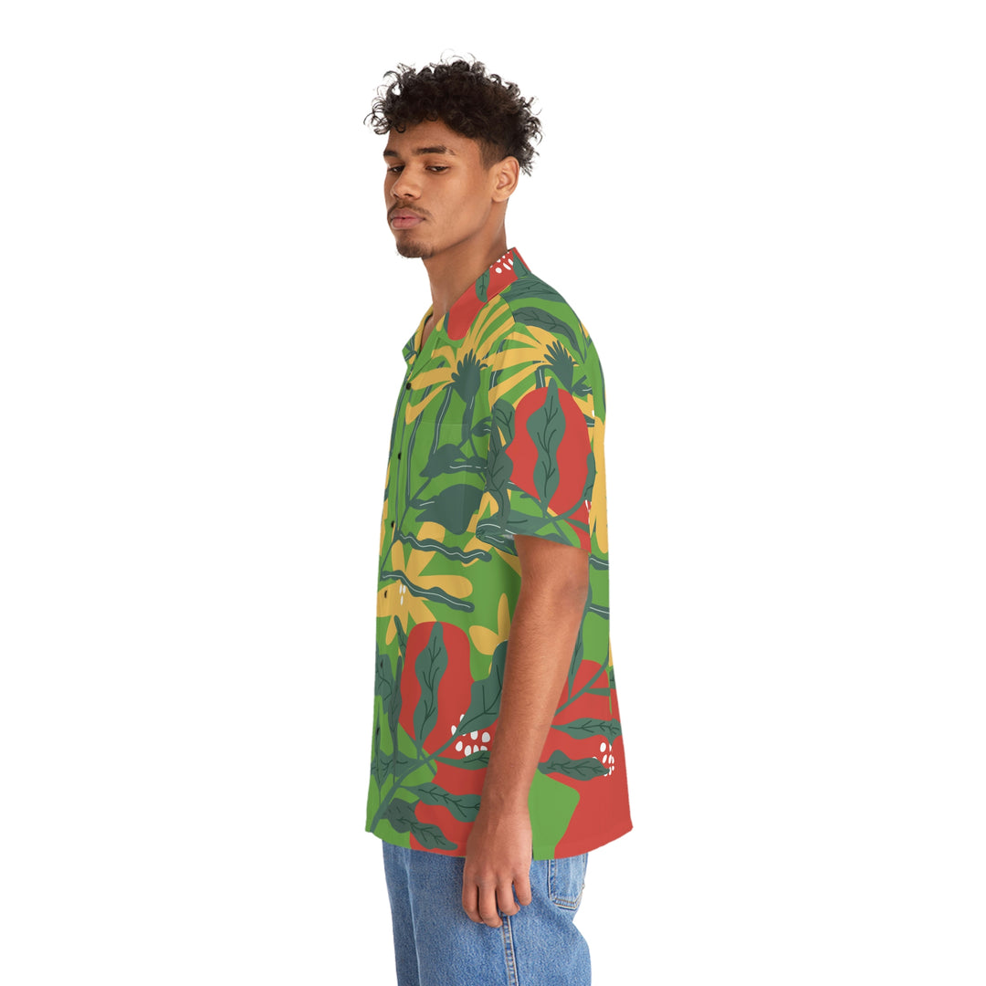Summer Vibes Light Green  Men's Hawaiian Shirt (AOP)