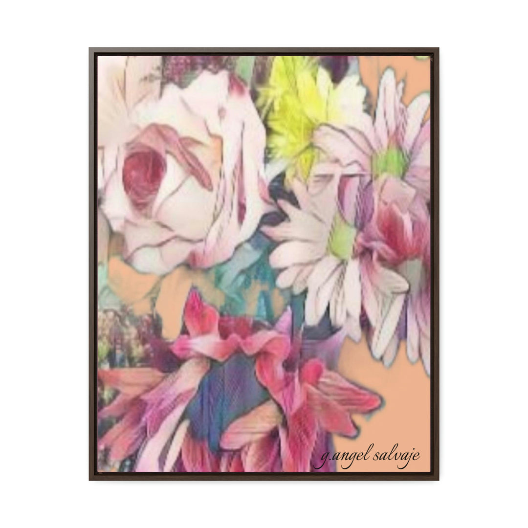 Floral/ coral background Gallery Canvas Wraps, Vertical Frame