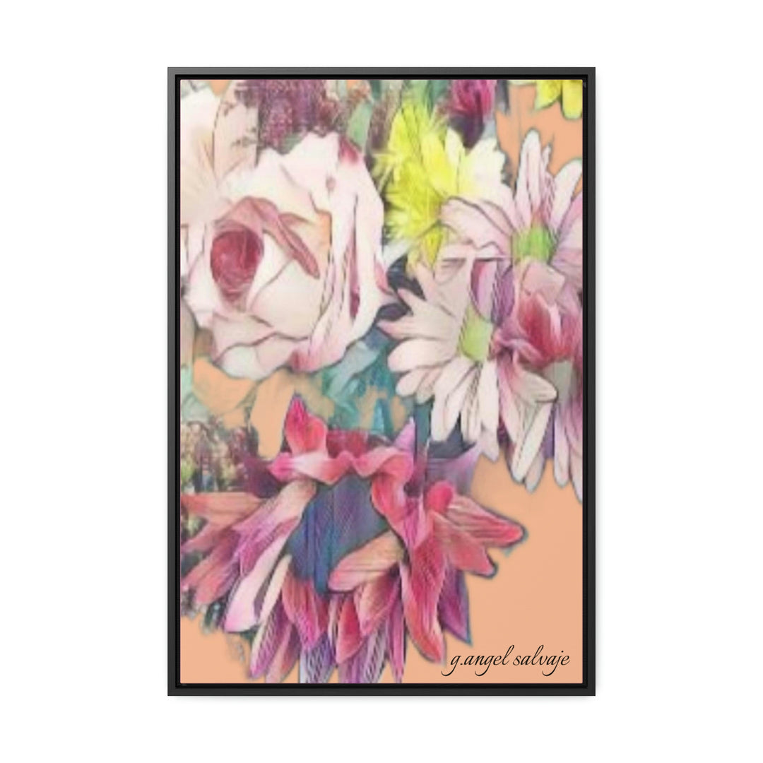Floral/ coral background Gallery Canvas Wraps, Vertical Frame